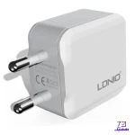 شارژر دیواری 12 وات الدینیو مدل A2201 با دو پورت USB و کابل لایتنینگ - تصویر 2